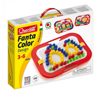 Мозаика для детей Quercetti Fantacolor Design в чемоданчике 100 дет d 20 мм