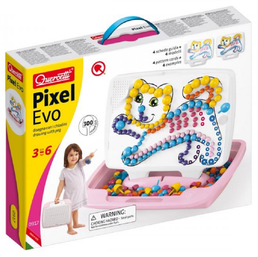 Мозаика для детей Quercetti пиксельная в чемоданчике Pixel Evo girl