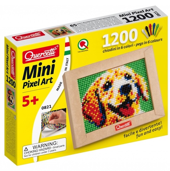 Пиксельная мозаика Щенок 1200 деталей Mini Pixel Art Quercetti